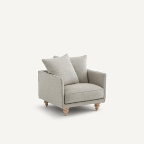 Fauteuil in structuurviscose en linnen, LAZARE