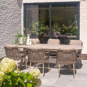 Taste by 4 Seasons Puglia tuinset 7-delig - Manolo tuintafel 240x103 cm - printed ceramic latte