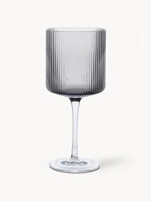 Mondgeblazen rode wijnglazen Ripple met groefreliëf, 2-delig