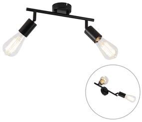 Moderne Spot / Opbouwspot / Plafondspot zwart 2-lichts verstelbaar - Facil Modern E27 Binnenverlichting Lamp