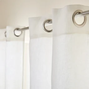 Gordijn in gewassen linnen met voering, met oogjes, Private