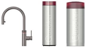 Quooker flex kokendwaterkraan - draaibare & uittrekbare uitloop - Combi+ incl. Cube reservoir - Warm / kokend / bruisend / gefilterd water - Gunmetal 22+XGME-CUBE