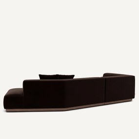 Linker open hoekbank fluweel, Jacopo