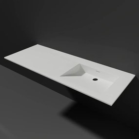 Lambini Designs Flora solid surface wastafel 120cm rechts zonder kraangat wit mat