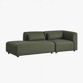 Fogler 2-delige Modulaire Hoekbank Met Chaise Longue Links Chenille Groen – Salie - Sklum