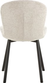 FIORA Beige (stof Apia 453)/zwart frame - MODERNE GESTOFFEERDE STOEL VOOR WOONKAMER/EETKAMER LOFT