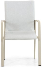 Tuinstoel stapelbaar Aluminium/textileen Taupe-naturel-bruin Lifestyle Garden Furniture Rome