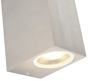 Buitenlamp Moderne wandlamp aluminium 2-lichts IP44 - Baleno Design, Modern GU10 IP44 Buitenverlichting