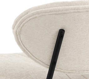 SOPHIA Beige (stof Apia 453)/zwart onderstel - RELAXFAUTEUIL STOEL VOOR DE WOONKAMER/HET KANTOOR MET BEKLEDING