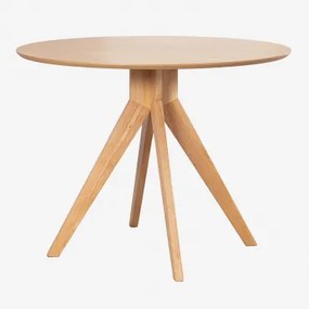 Ronde Eettafel Ø100 Cm In Hout Sekiz Natuurlijk Hout - Sklum