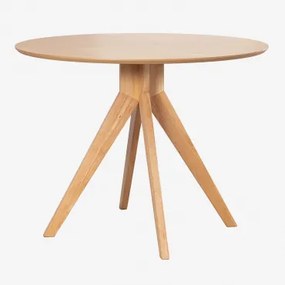 Ronde houten eettafel (Ø100 cm) Sekiz Natuurlijk Hout - Sklum