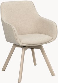 Gestoffeerde draaistoelen Alison met eikenhouten poten, set van 2