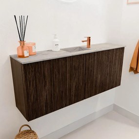 Mondiaz Joya DLux 100cm toiletmeubel walnut met wastafel faye midden 1 kraangat glace