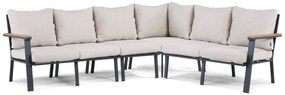 Hoek loungeset 6 personen Aluminium/Polywood (grey teakfinish) Grijs  Lifestyle Garden Furniture Santiago