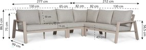 Hoek loungeset 6 personen Aluminium Zand/Beige  Lifestyle Garden Furniture Melone
