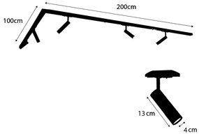 Modern railsysteem met 5 Spot / Opbouwspot / Plafondspots donker brons 1-fase GU10 35mm - Iconic Jeana Luxe GU10 Binnenverlichting Lamp