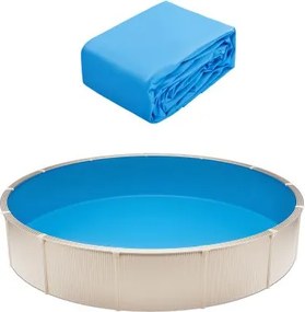 VEVOR Ronde zwembadfolie, φ550x147 cm, binnenfolie, vervangende folie, binnenhoes, zwembadfolie, standaard vinylfolie, slijtvast, voor bovengrondse zwembaden met een wandhoogte van 132 cm, effen kleur