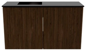 Mondiaz Joya 70cm toiletmeubel walnut met wastafel faye links zonder kraangat urban