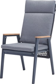 Estella dining tuinstoel verstelbaar rope aluminium antraciet