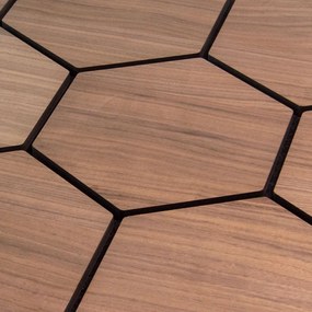 Hexagon Panel Walnoot 81CM | Akoestisch | Wanddecor | Zeshoekig
