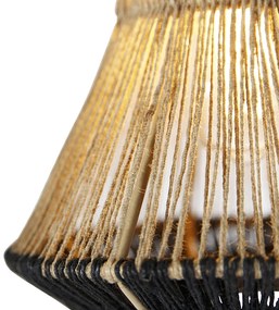 Eettafel / Eetkamer Landelijke hanglamp zwart met touw 19 cm 3-lichts - Jenthe Landelijk E27 Binnenverlichting Lamp