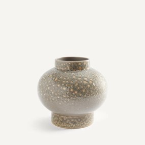 Ronde vaas van gevlekt geglazuurd keramiek, hoogte 18,5 cm, LECCIA