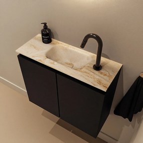 Mondiaz Ture DLux toiletmeubel 60cm urban met wastafel frappe midden met kraangat