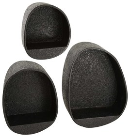 Wandschap Set Organische Vorm Antraciet - 43x21x5cm.