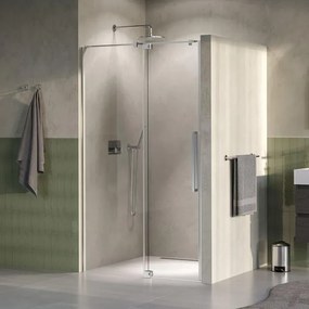 BRAUER Stellar Nisdeur - 2-delig - 120x200cm - draaideur - glascoating - omkeerbaar - helder glas - mat zwart GS-SRN1H120200NG