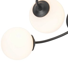 Moderne plafondlamp zwart met opaal glas 6-lichts - Athens Modern G9 rond Binnenverlichting Lamp
