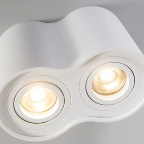Moderne Spot / Opbouwspot / Plafondspot wit kantelbaar - Rondoo Duo Design, Modern GU10 ovaal Binnenverlichting Lamp