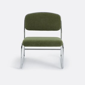 Fauteuil van chroom en stof, Celestina