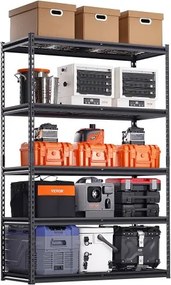 VEVOR Opslagstelling, 1361 kg, 5-laags zware garagestelling, 508 x 1219,2 x 1828,8 mm, verstelbare stelling, kelderstelling, industriële stelling, multifunctionele stelling, voor keuken, magazijn, kelder, zwart