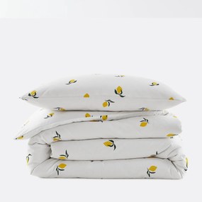 Bedset voor kinderbed in katoen, rechthoekige kussensloop.Citron