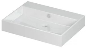 INK Unlimited wastafel - 60x45x11cm - 1 wasbak - 0 kraangaten - porselein wit glans 0202001