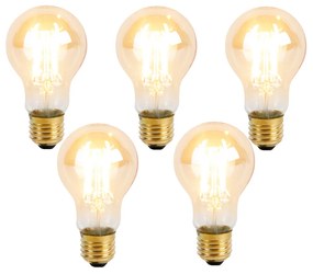 Set van 5 E27 3-staps dimbare LED lamp A60 goldline 5W 530 lm 2200K