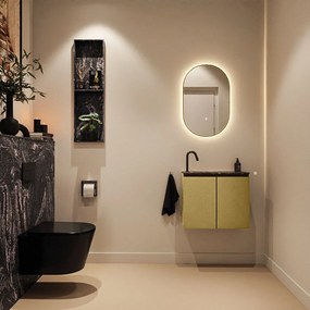 Mondiaz Ture DLux toiletmeubel 60cm oro met wastafel lava links met kraangat