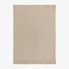 Chenille Tirset Geruite Deken Beige – Linnen - Sklum