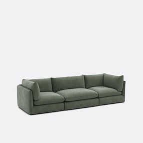 Modulaire 3-zitsbank in gestructureerde stof, Malo