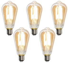 Set van 5 Smart E27 LED lamp ST64 goud 7W 700 lm 1800-4000K