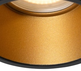 Buitenlamp Set van 6 Moderne inbouwspots zwart met goud GU10 50mm IP44 - Dept Modern GU10 IP44 Buitenverlichting rond Lamp