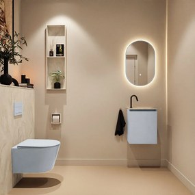 Mondiaz Ture DLux toiletmeubel 40cm clay met wastafel ostra rechts met kraangat