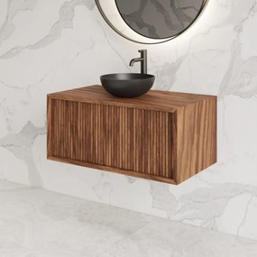 Gliss Design Heronimus badmeubel met ribbelfront 60cm walnut