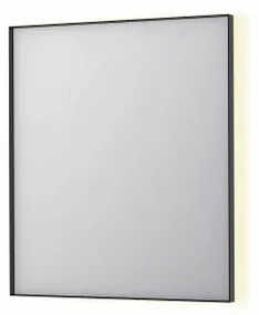 INK SP32 spiegel - 70x4x80cm rechthoek in stalen kader incl indir LED - verwarming - color changing - dimbaar en schakelaar - geborsteld metal black 8410035