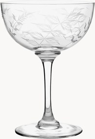 Mondgeblazen kristallen champagneglazen Fern, 6-delig
