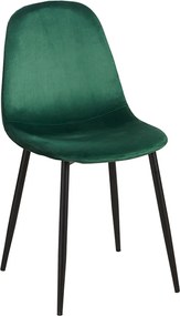 Set 4 Teok Black Fluwelen Stoelen