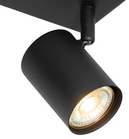 Moderne plafondlamp zwart 3-lichts verstelbaar rechthoekig - Jeana Modern GU10 Binnenverlichting Lamp