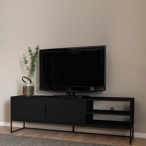 Tenzo Lipp Scandinavische TV-meubel Zwart - 176x43x57cm.