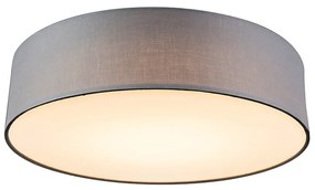 Stoffen Plafondlamp grijs 40 cm incl. LED - Drum LED Modern rond Binnenverlichting Lamp
