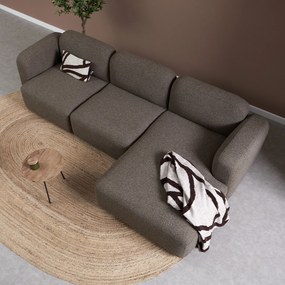 Bruine Hoekbank Chaise Longue Rechts